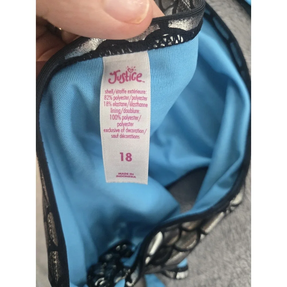 Justice Swimsuit 2 Piece Tankini Size 18 XL